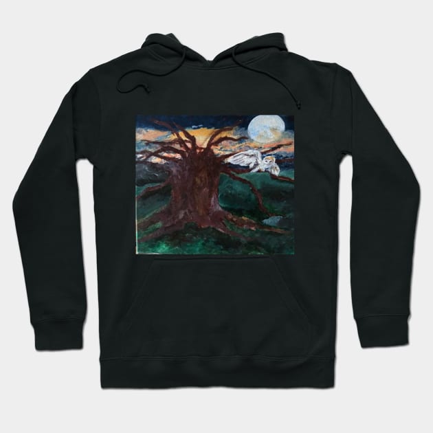 Under the Blue Moon Fantasy Painting Hoodie by Hannah Quintero Art 